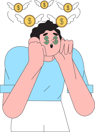 Homem tem problema com orçamento  Illustration