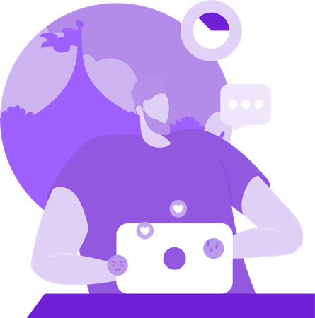 Homem Tendo Loja Digital Com Marketing Alvo  Ilustração