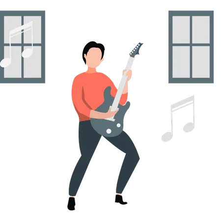 Homem tocando violão  Ilustração