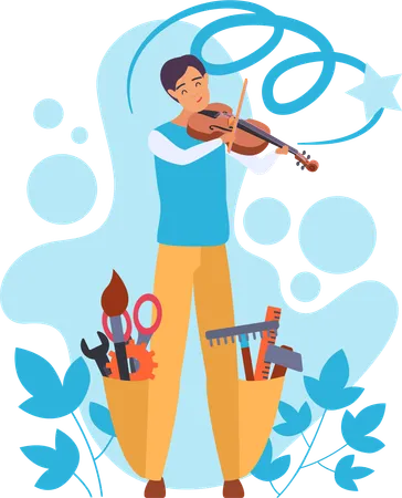 Homem tocando violão  Ilustração