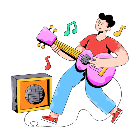 Homem tocando violão  Ilustração
