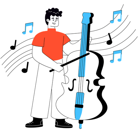 Homem tocando violão  Ilustração