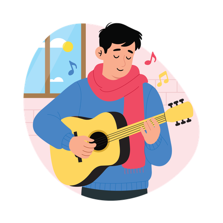 Homem tocando violão  Ilustração