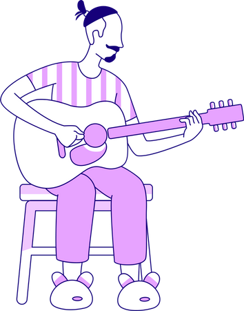 Homem tocando violão  Ilustração