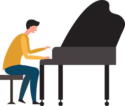 Homem tocando piano  Ilustração