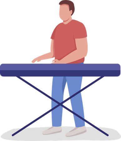 Homem tocando piano digital  Ilustração