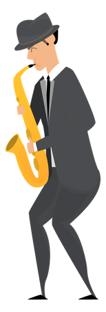 Homem tocando saxofone  Ilustração