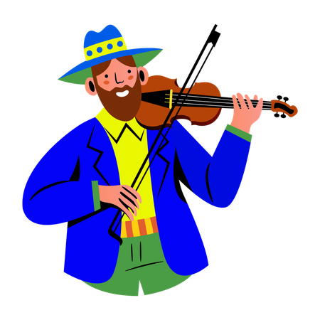 Homem tocando violino  Ilustração