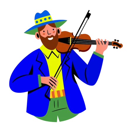 Homem tocando violino  Ilustração