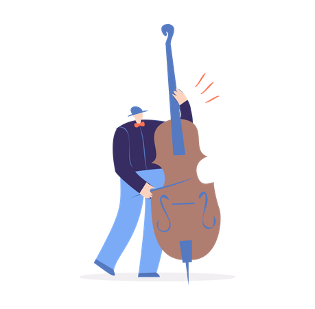 Homem tocando violino  Ilustração