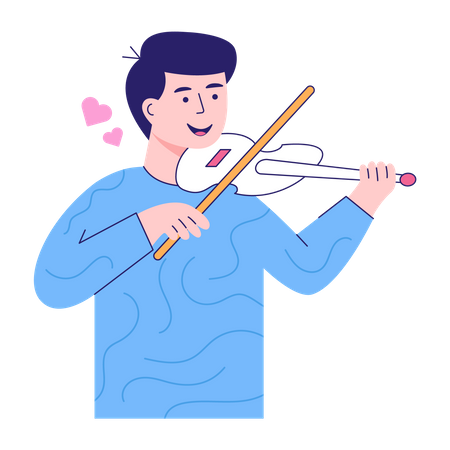 Homem tocando violino  Ilustração