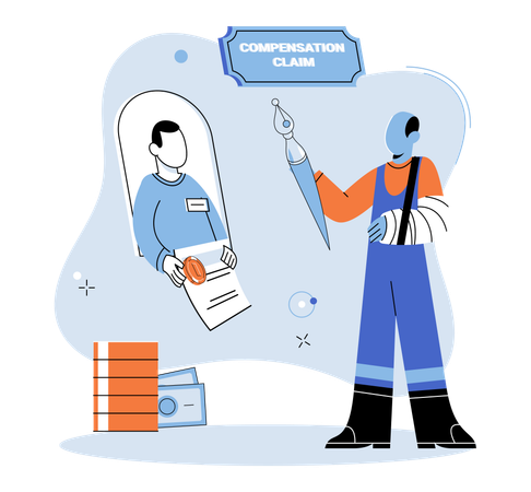 Homem aceitando seguro de saúde  Ilustração