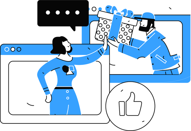 Homem trabalhando em marketing de referência  Ilustração