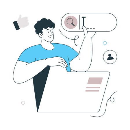 Homem trabalhando na pasta SEM  Ilustração
