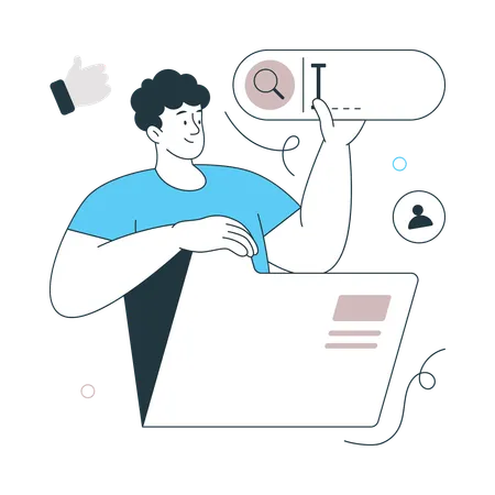 Homem trabalhando na pasta SEM  Ilustração