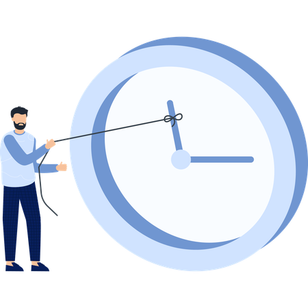 Homem trabalhando em gerenciamento de tempo  Ilustração