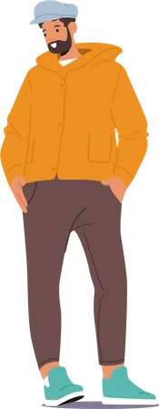 Homem usa roupas de outono  Ilustração