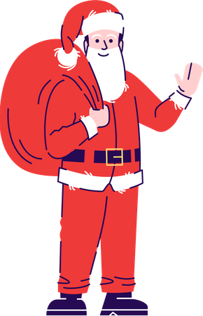 Homem vestindo fantasia de Papai Noel  Ilustração