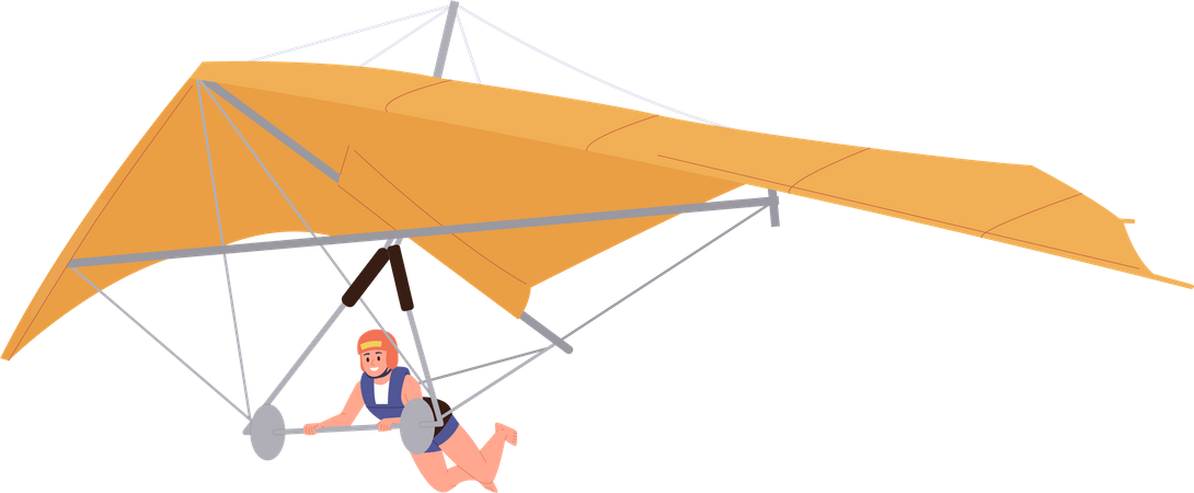 Homem voando de asa delta  Ilustração