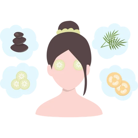 Homemade remedies for healthy skin  Illustration