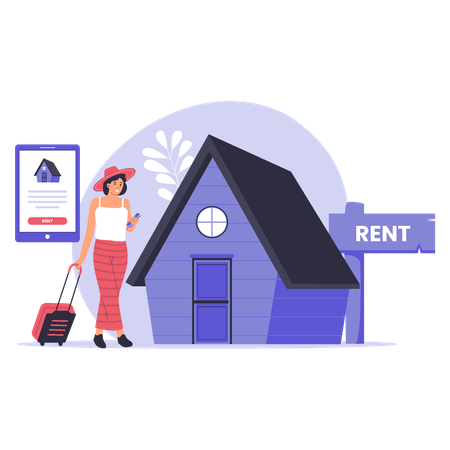 Homestay Vacation Rental for Travel Accommodation and Tourism  Illustration