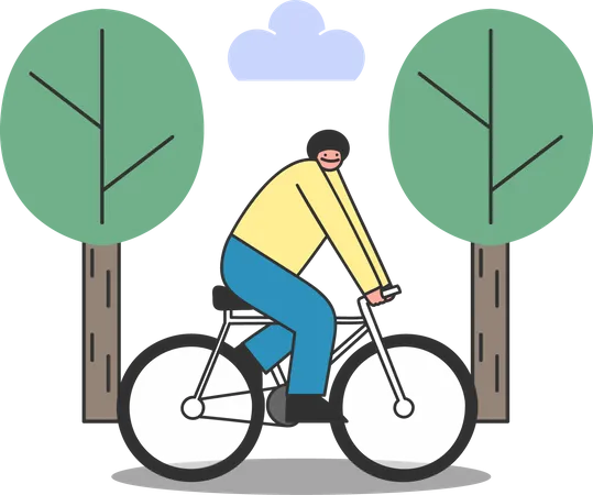 Homme faisant du vélo  Illustration