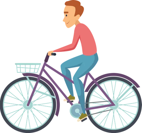 Homme faisant du vélo  Illustration