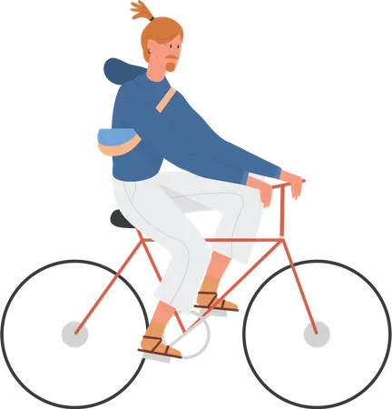 Homme faisant du vélo  Illustration