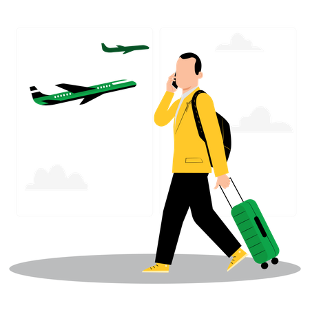 Homme à l'aéroport  Illustration