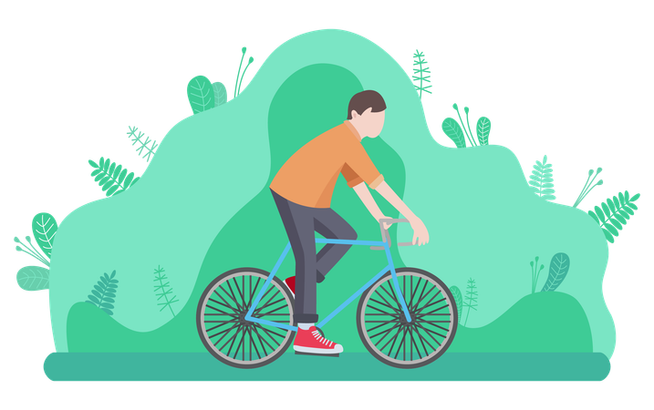 Homme à vélo  Illustration