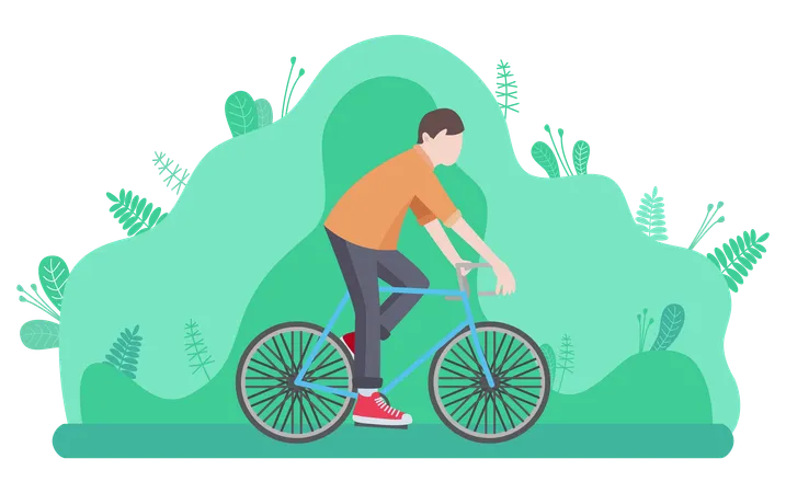 Homme à vélo  Illustration