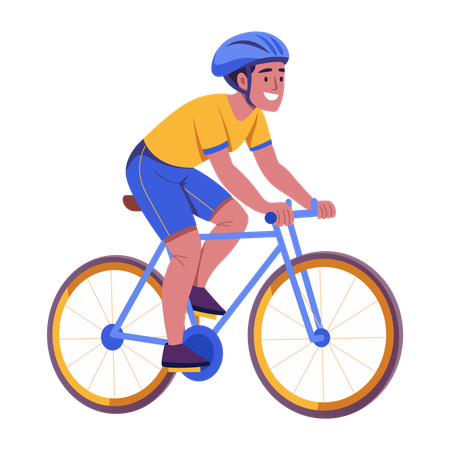 Homme équitation cycle  Illustration
