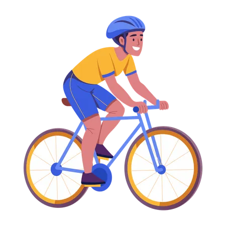 Homme équitation cycle  Illustration