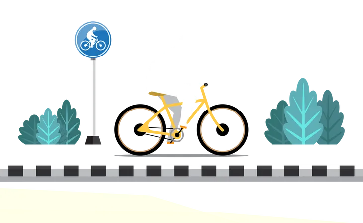 Homme à vélo sur route à vélo  Illustration