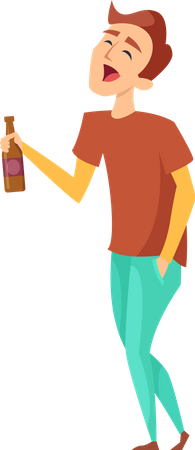 Homme accro à l'alcool  Illustration