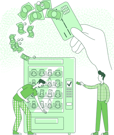 Homme achetant des produits à l’aide d’une carte  Illustration