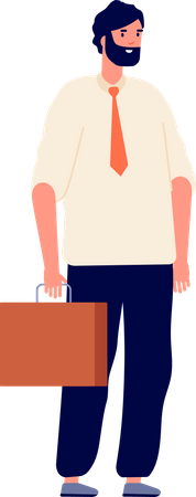 Homme affaires, tenue, mallette  Illustration