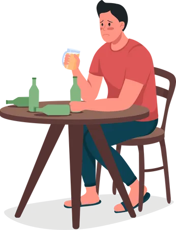 Homme alcoolique  Illustration