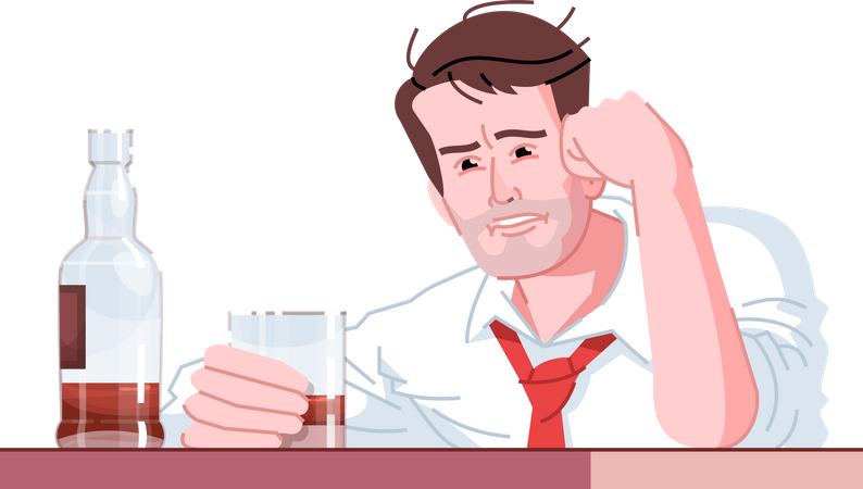 Homme alcoolique  Illustration