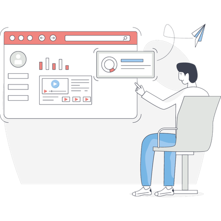 Gestion du site Web d'analyse de l'homme  Illustration