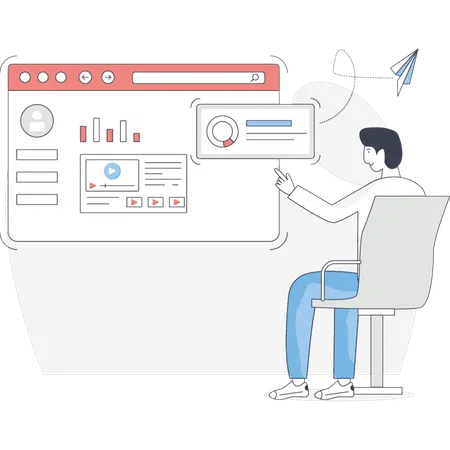 Gestion du site Web d'analyse de l'homme  Illustration