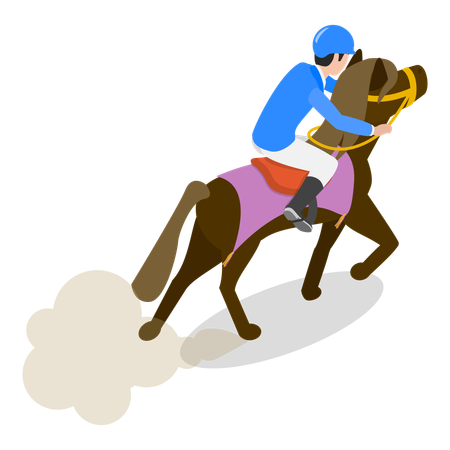 Un homme appréciant l'équitation  Illustration