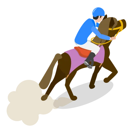 Un homme appréciant l'équitation  Illustration
