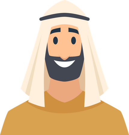 Homme arabe avec barbe  Illustration