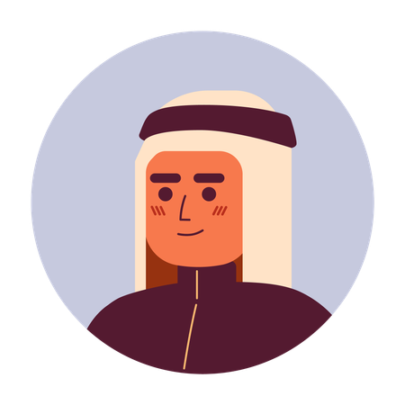 Homme arabe sûr de lui en hijab  Illustration