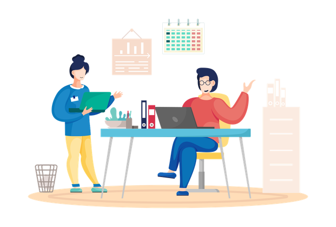 Homme assis et tapant sur un ordinateur portable Illustration