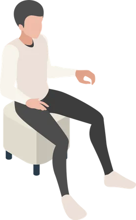 Homme assis sur un canapé  Illustration