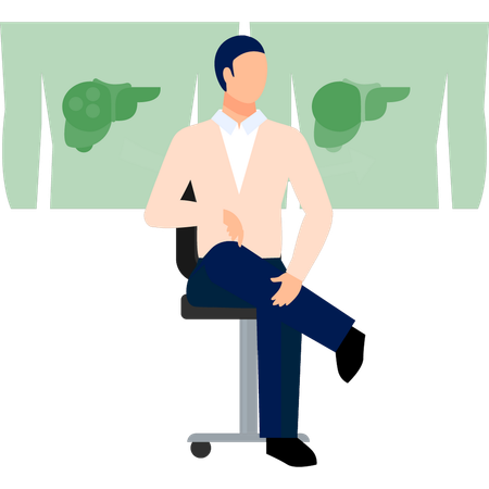 Homme assis sur une chaise  Illustration