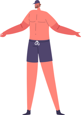 Homme aux mains brûlées par le soleil  Illustration