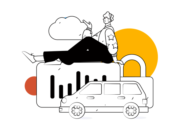 Homme avec rapport d'analyse commerciale  Illustration